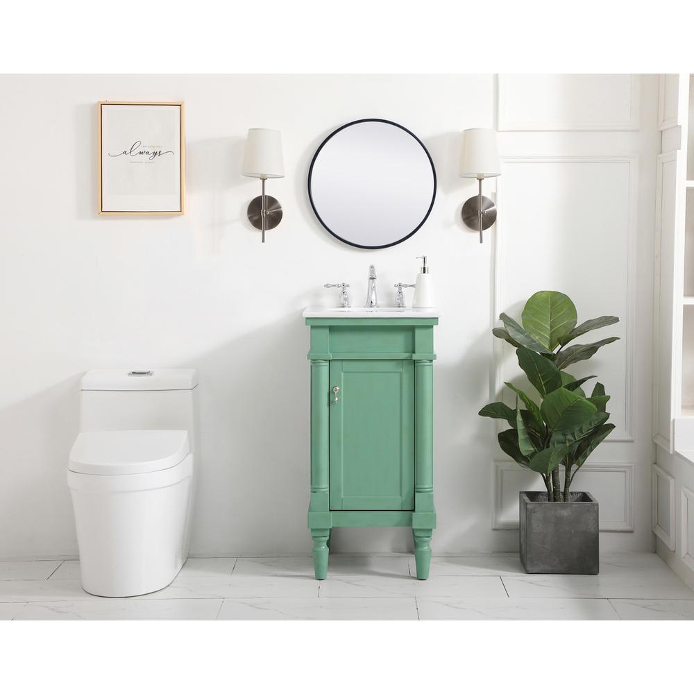 18.5 inch Single Bathroom vanity in vintage mint. Picture 4