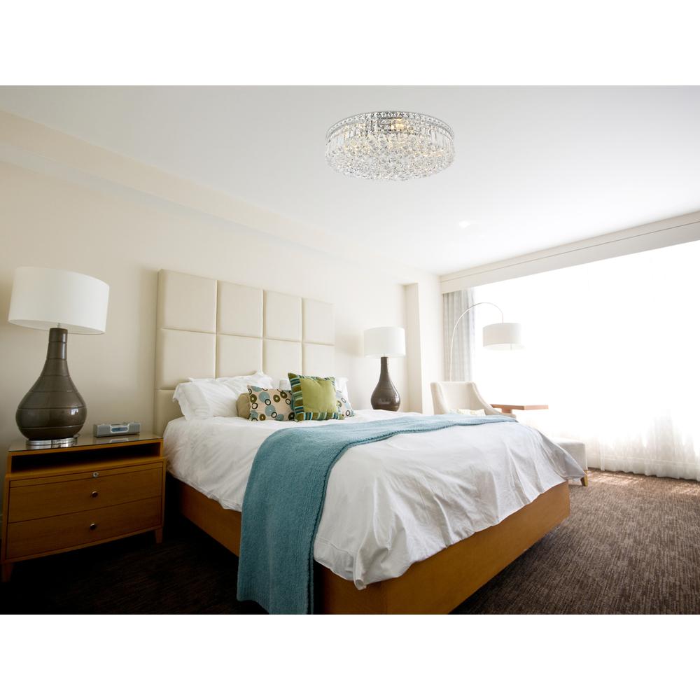 Maxime 9 light Chrome Flush Mount Clear Royal Cut Crystal. Picture 8