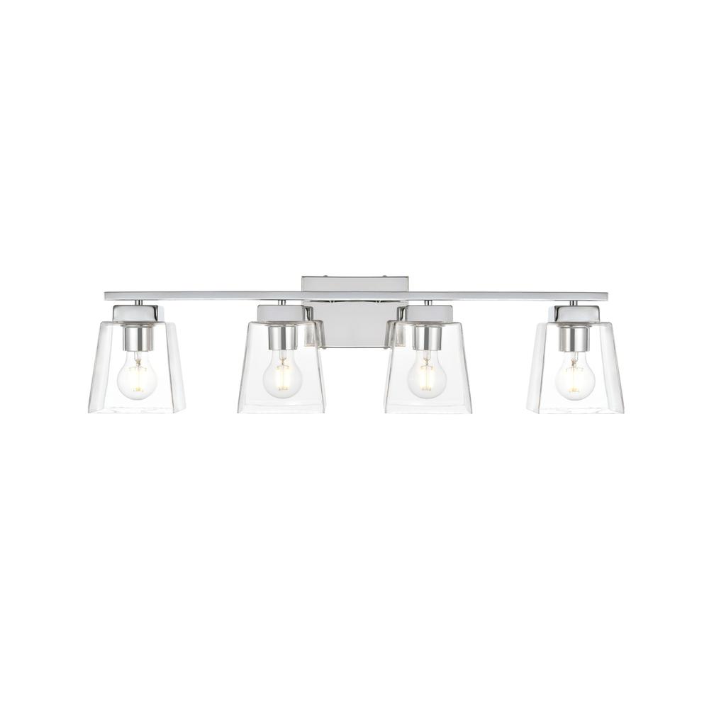 Merrick 4 light Chrome and Clear Bath Sconce. Picture 1