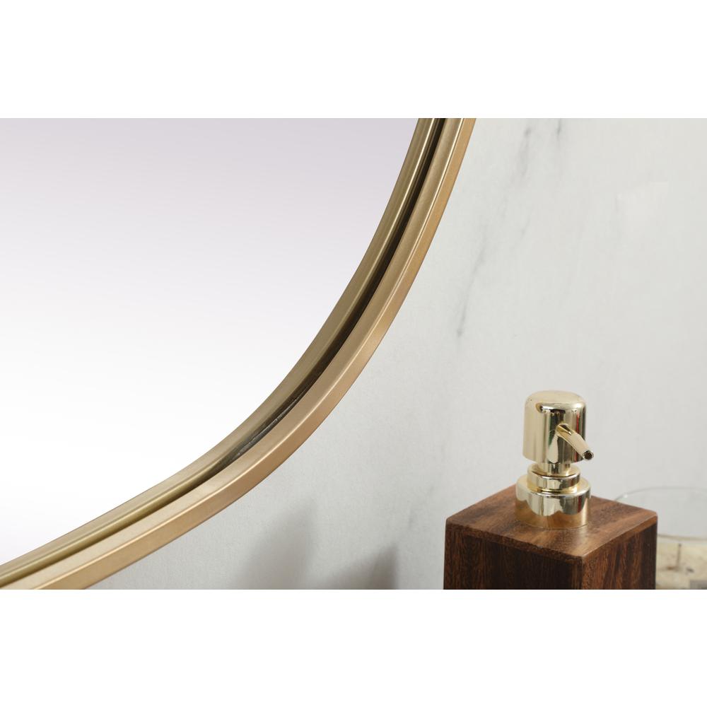 Metal Frame Oval Mirror 27x40 Inch in Brass. Picture 6