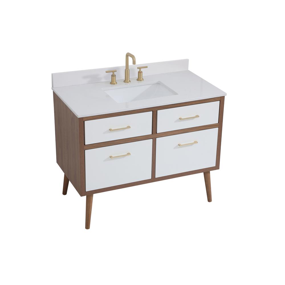42 inch bathroom Vanity in White with Backsplash. Picture 8