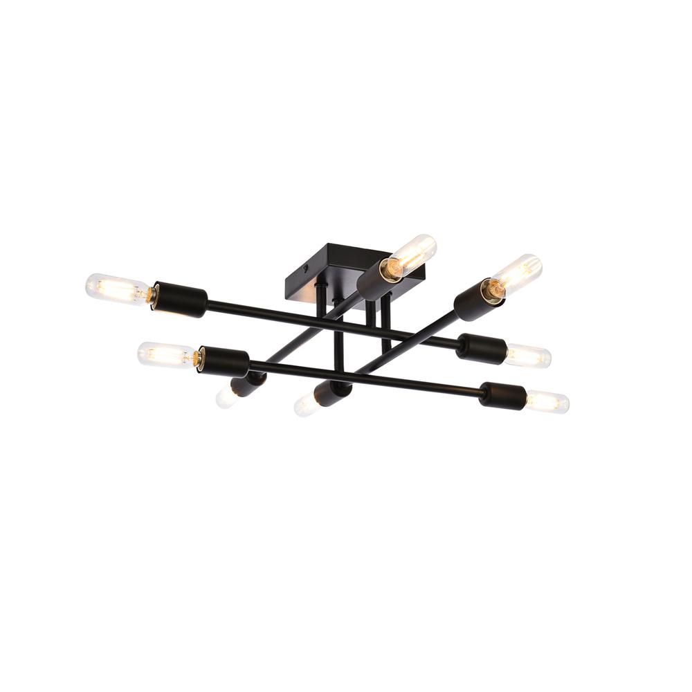 Script 8 lights black flush mount. Picture 1