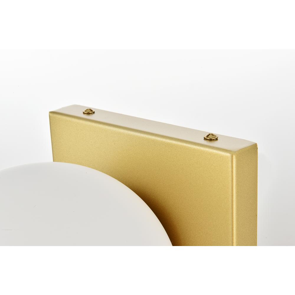 Jaylin 1 light Brass and frosted white Bath Sconce. Picture 4