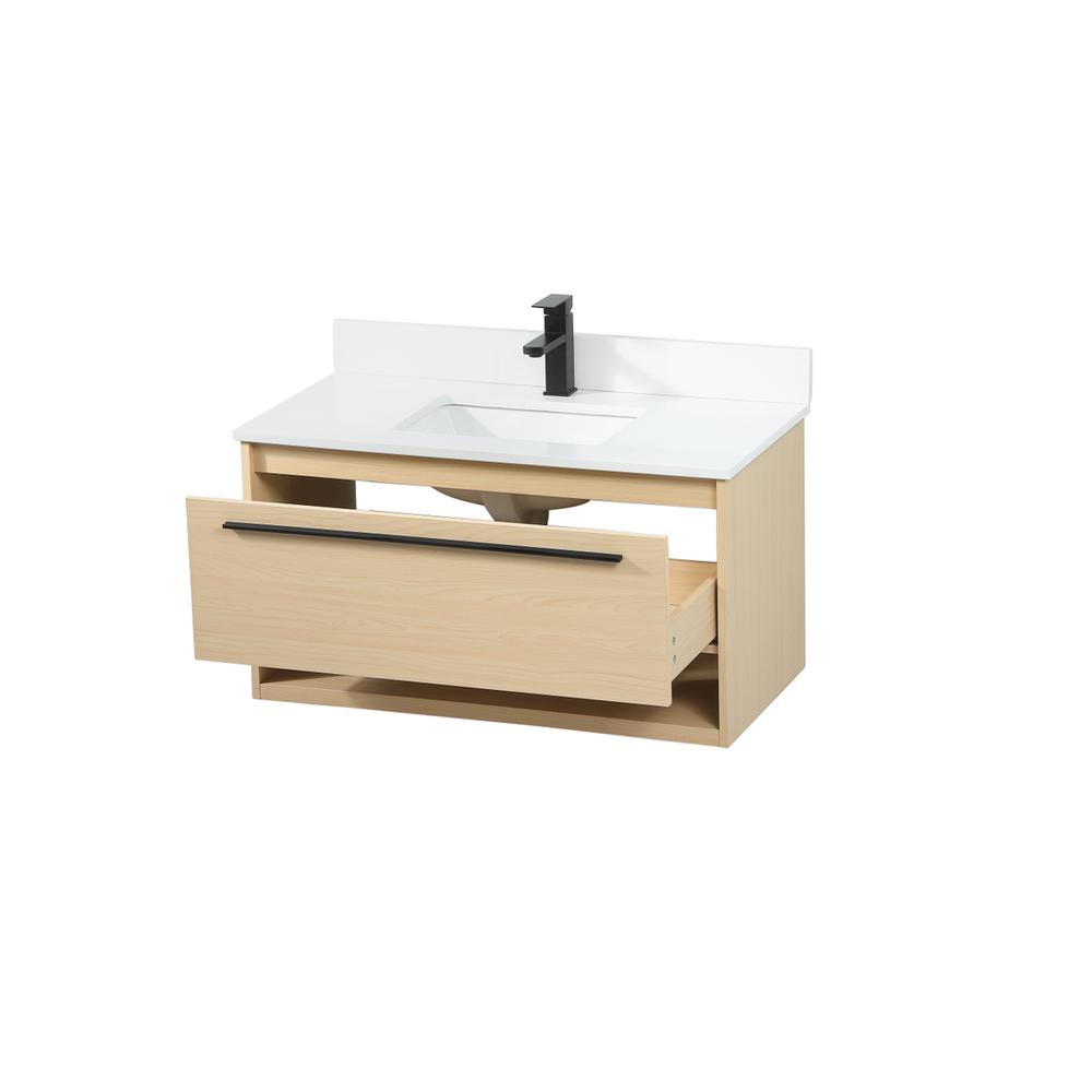 36 inch Single bathroom vanity in maple with backsplash. Picture 9