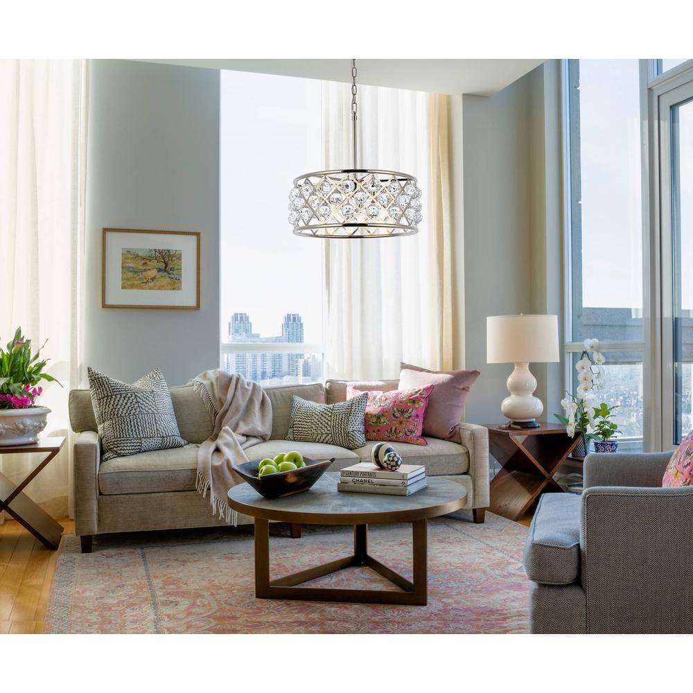 Madison 5 light polished Nickel Chandelier Clear Royal Cut Crystal. Picture 7