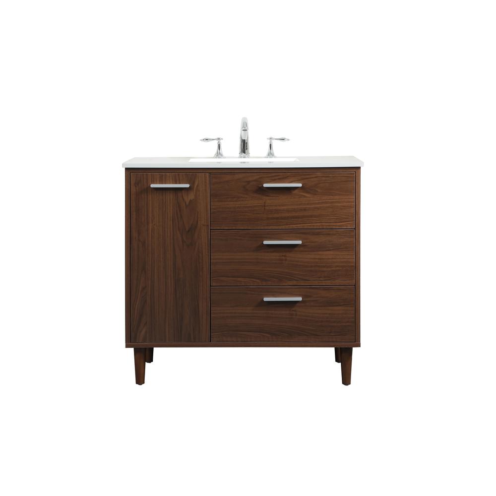36 inch bathroom vanity in Walnut. Picture 1