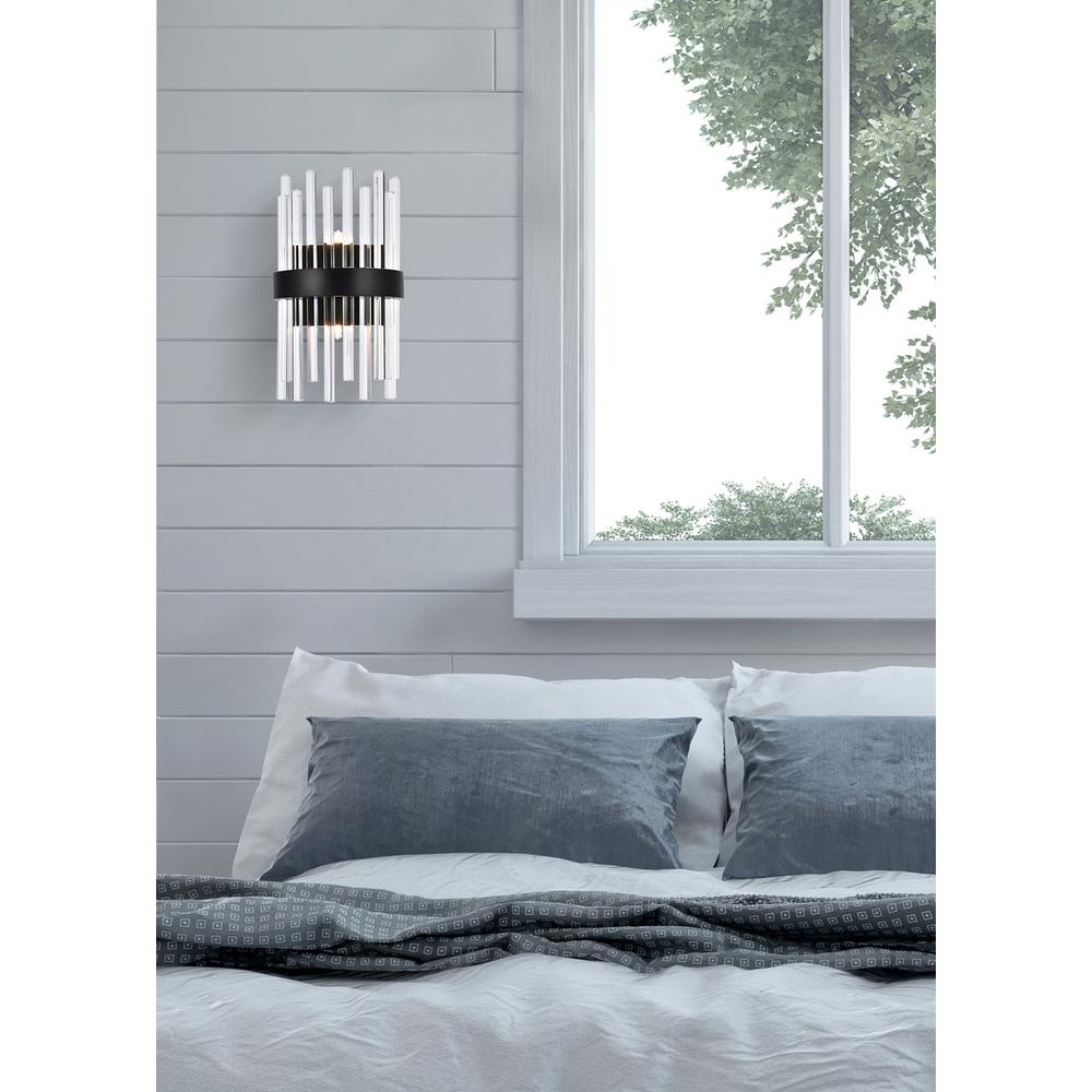 Dallas 8 inch crystal bath sconce in black. Picture 7