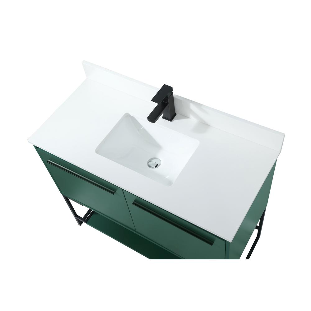 40 inch Single bathroom vanity in green with backsplash. Picture 10