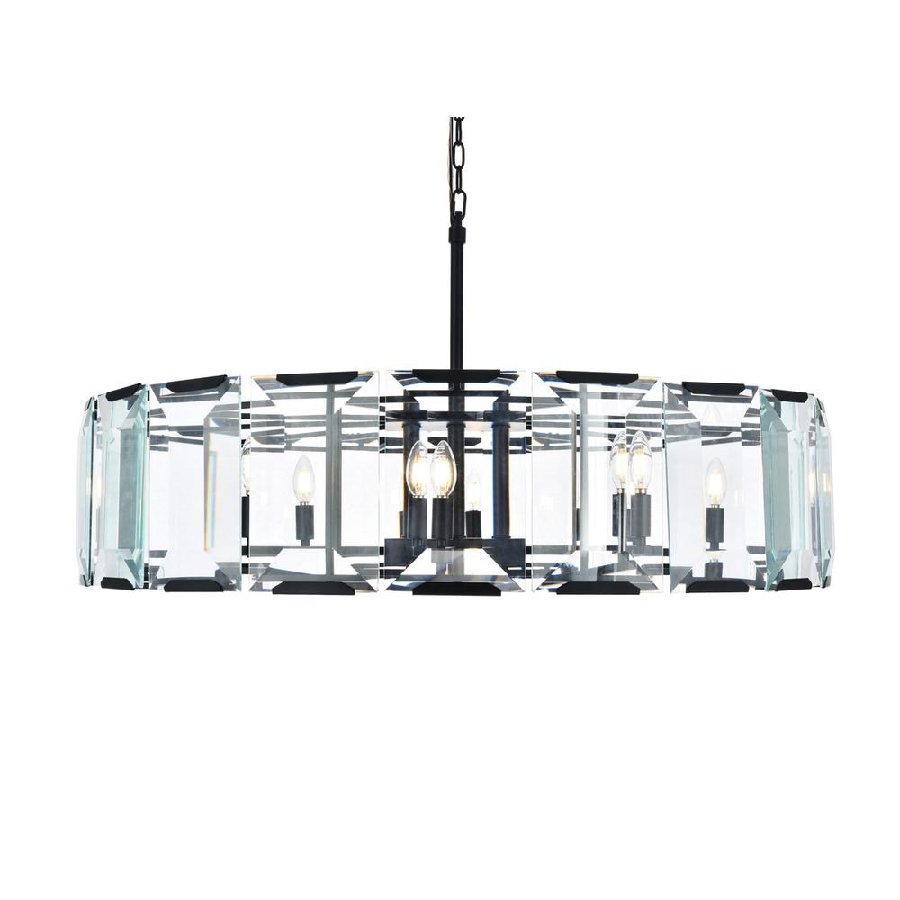 Monaco 10 light Flat Black (Matte) Chandelier Clear Glass Crystal. Picture 6