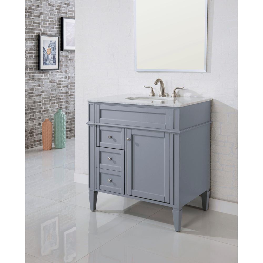 32 In. Single Bathroom Vanity Set In Grey. Picture 10