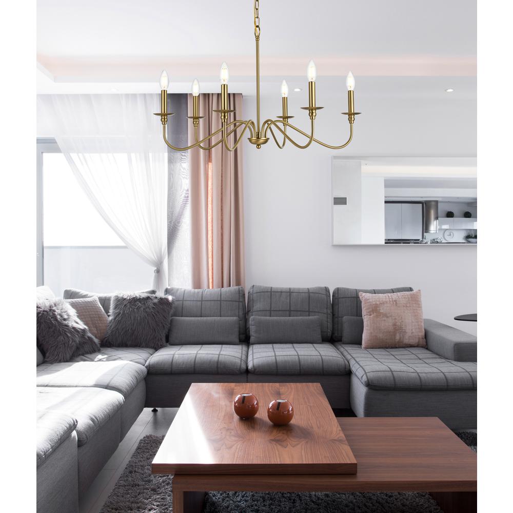 Rohan 30 inch chandelier in Satin Gold. Picture 8