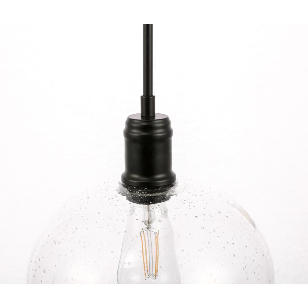 Gabe 1 light Black and Clear seeded glass pendant. Picture 8