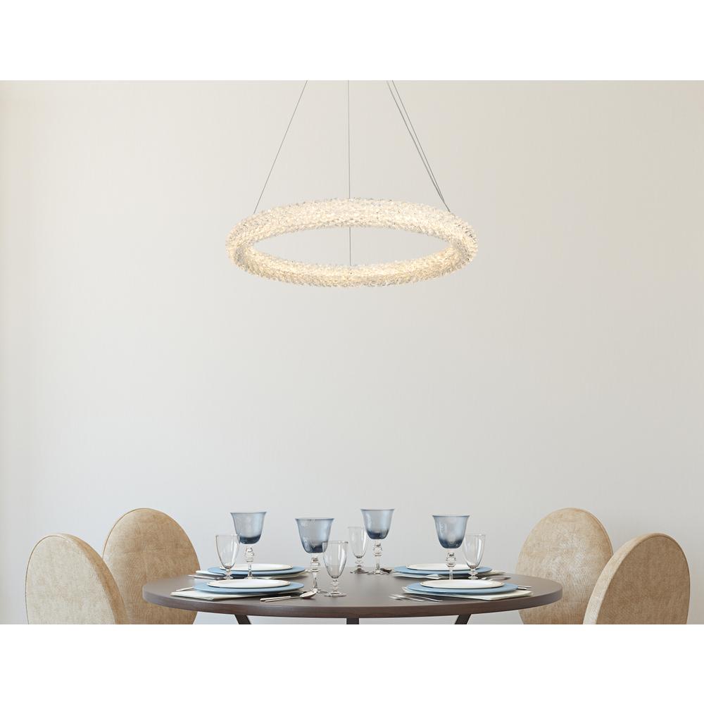 Bowen 24 inch Adjustable LED Chandelier in Chrome. Picture 11