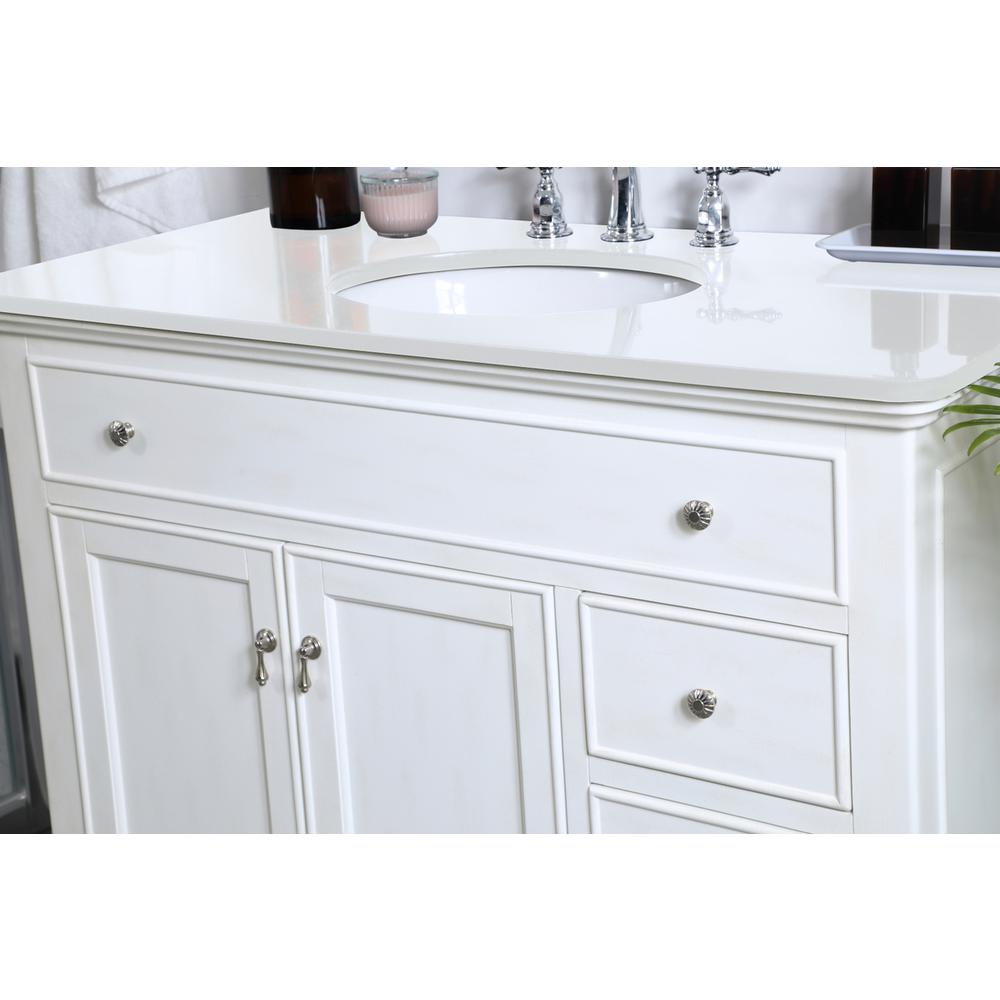42 inch Single Bathroom vanity in antique white. Picture 5