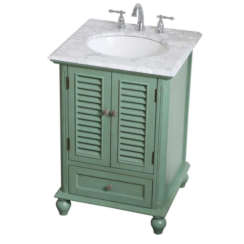 24 inch Single Bathroom Vanity in Vintage Mint. Picture 8