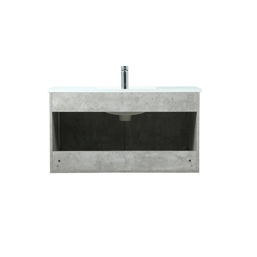 36 Inch Single Bathroom Vanity In Concrete Grey. Picture 16