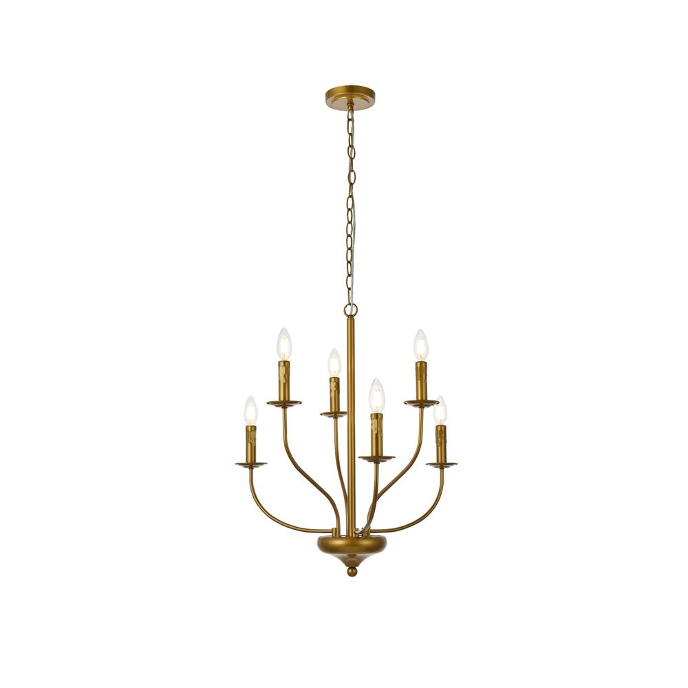 Westley 6 lights pendant in brass. Picture 1
