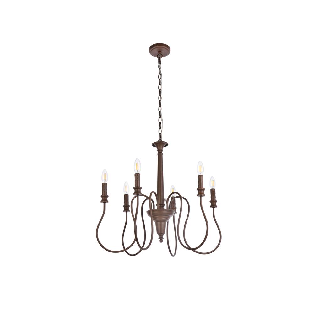 Flynx 6 lights pendant in weathered oak. Picture 6