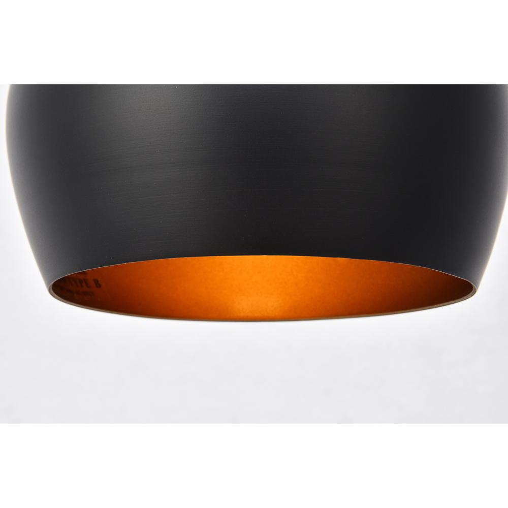 Nora Collection Pendant D6in H11.5in Lt:1 Black finish. Picture 3
