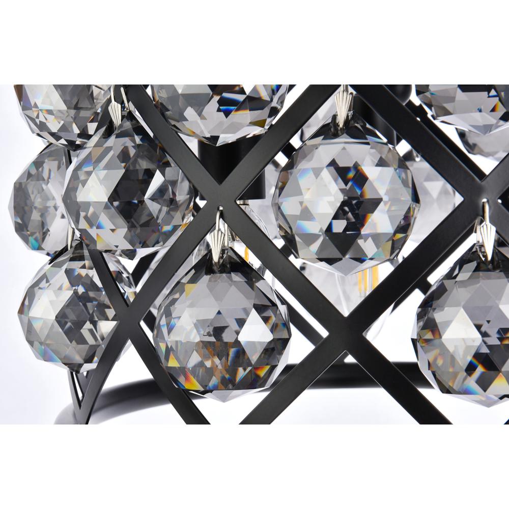 Madison 3 light Matte Black Pendant Silver Shade (Grey) Royal Cut Crystal. Picture 5