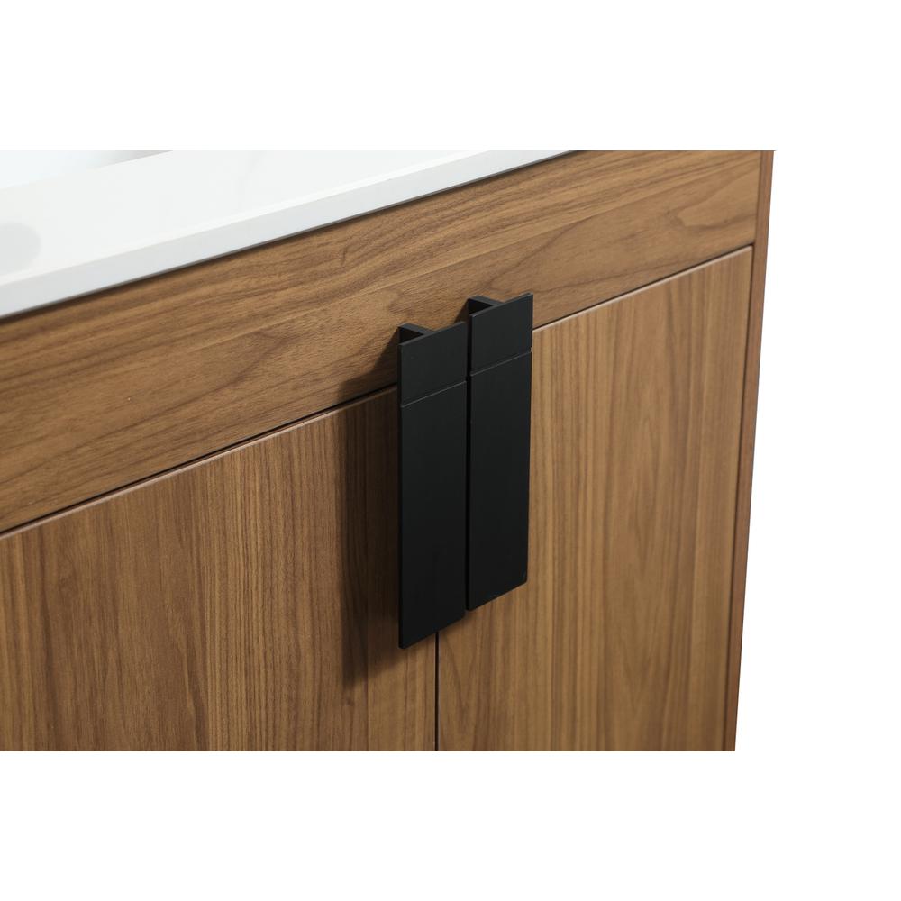 60 inch double bathroom vanity in walnut brown. Picture 12