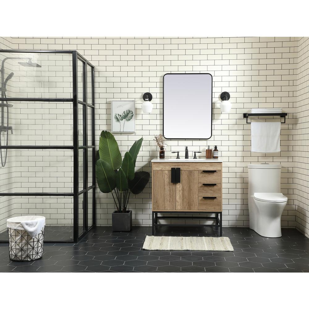 32 inch Single bathroom vanity in natural oak. Picture 4