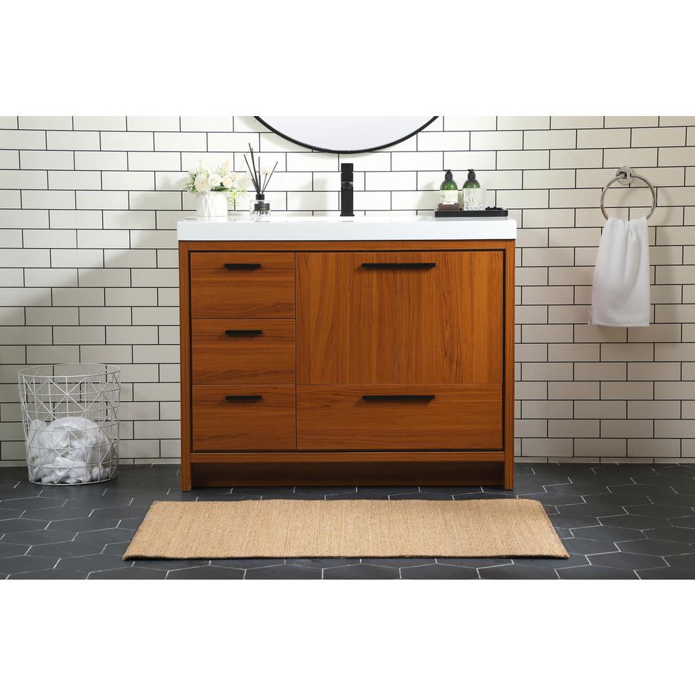 42 inch Single bathroom vanity in Teak. Picture 14