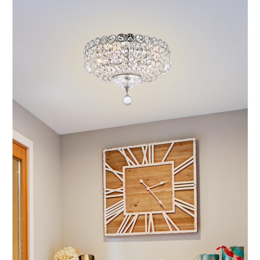 Century 4 light Chrome Flush Mount Clear Royal Cut Crystal. Picture 7