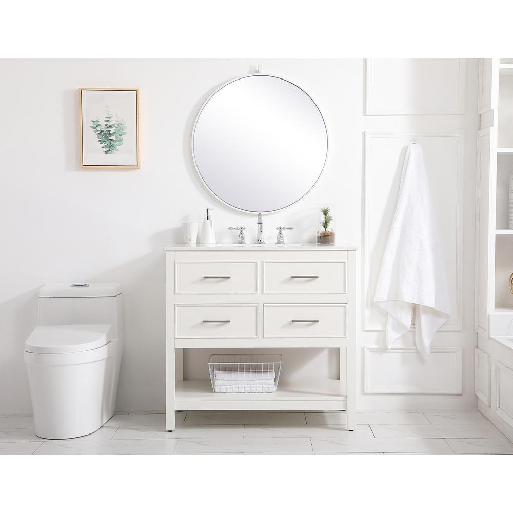 36 inch Single bathroom vanity in white. Picture 4