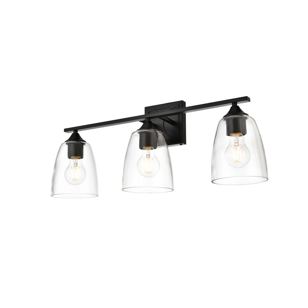 Harris 3 light Black and Clear Bath Sconce. Picture 2