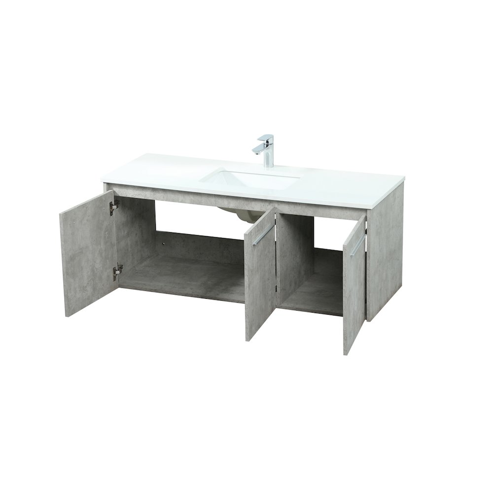 48 Inch Single Bathroom Vanity In Concrete Grey. Picture 10