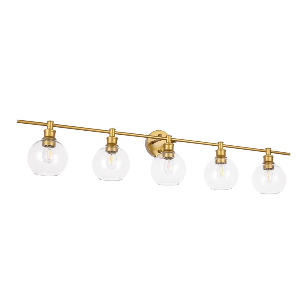 Collier 5 light Brass and Clear glass Wall sconce. Picture 11