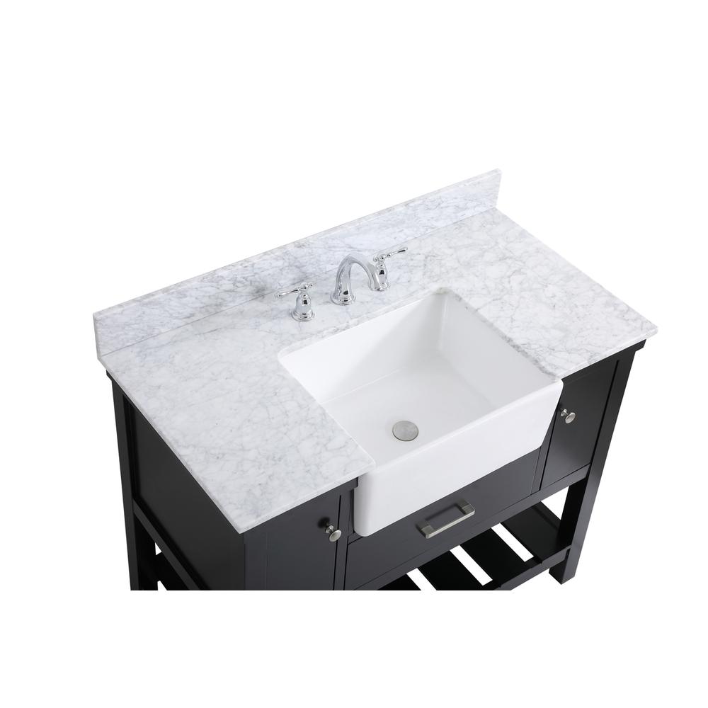 42 inch Single bathroom vanity in black with backsplash. Picture 10