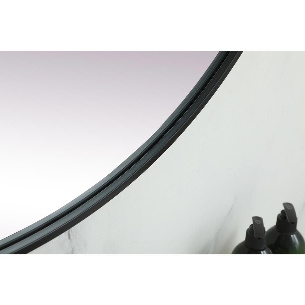 Metal Frame Oval Mirror 36x72 Inch in Black. Picture 6