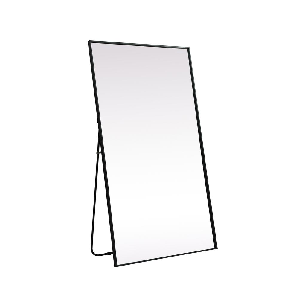 Metal Frame Rectangle Full Length Mirror 36x60 Inch in Black. Picture 5