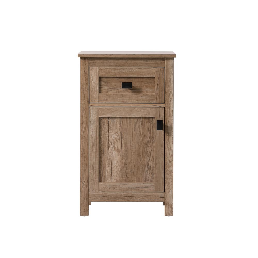 18 Inch Wide Bathroom Storage Freedstanding Cabinet In Natural Oak. Picture 1