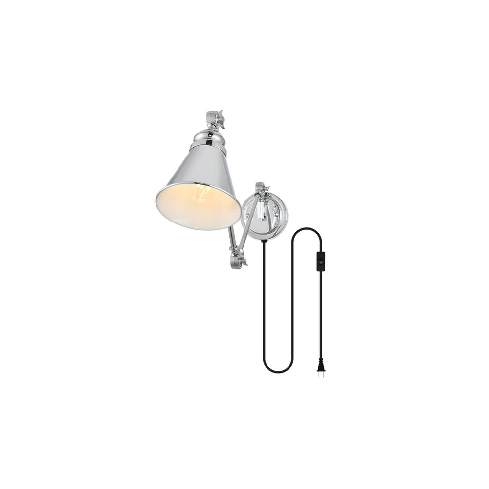Van 1 light Chrome swing arm plug in wall sconce. Picture 1