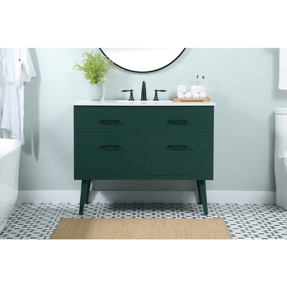 42 Inch Bathroom Vanity In Green. Picture 2