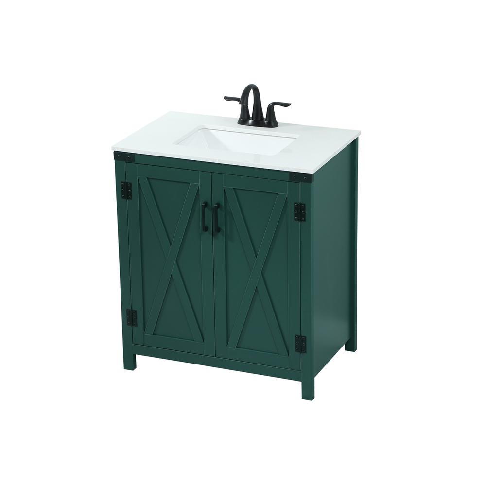 30 inch Single bathroom vanity in green. Picture 8