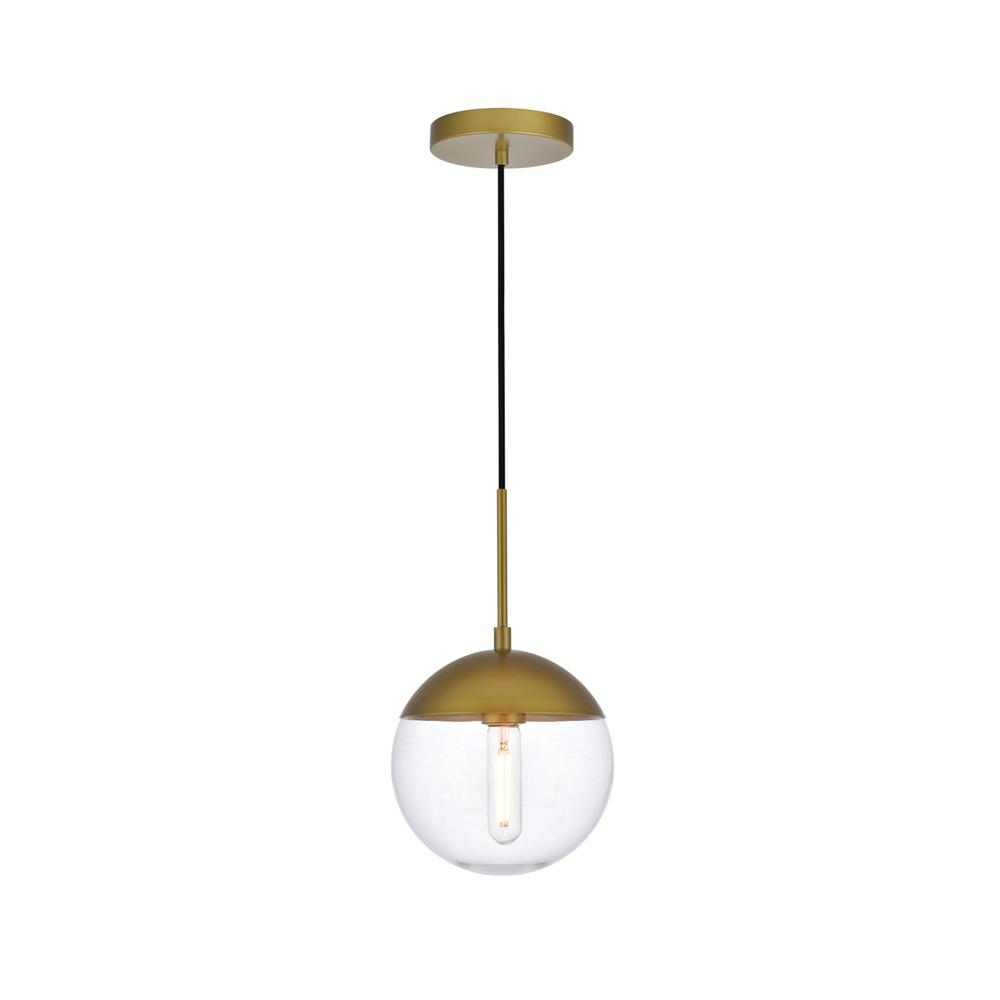 Eclipse 1 Light Brass Pendant With Clear Glass. Picture 1