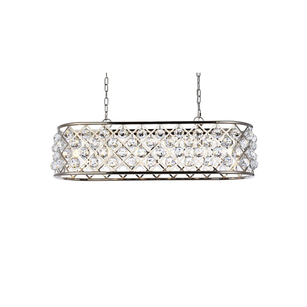Madison 6 light polished Nickel Chandelier Clear Royal Cut Crystal. Picture 2
