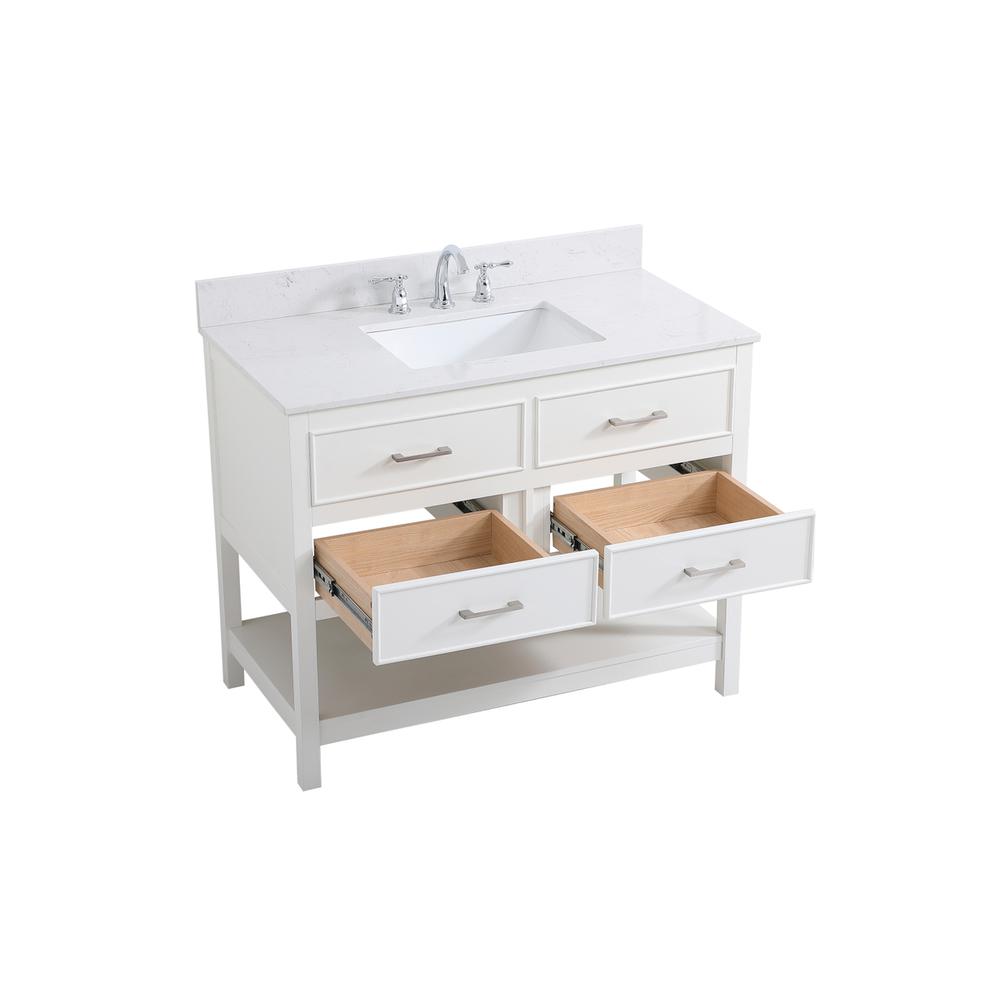 42 inch Single bathroom vanity in white with backsplash. Picture 9