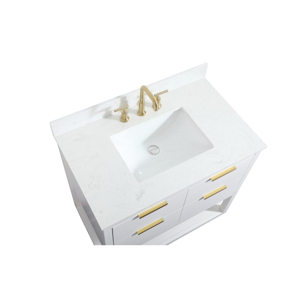 36 inch Single bathroom vanity in white with backsplash. Picture 10