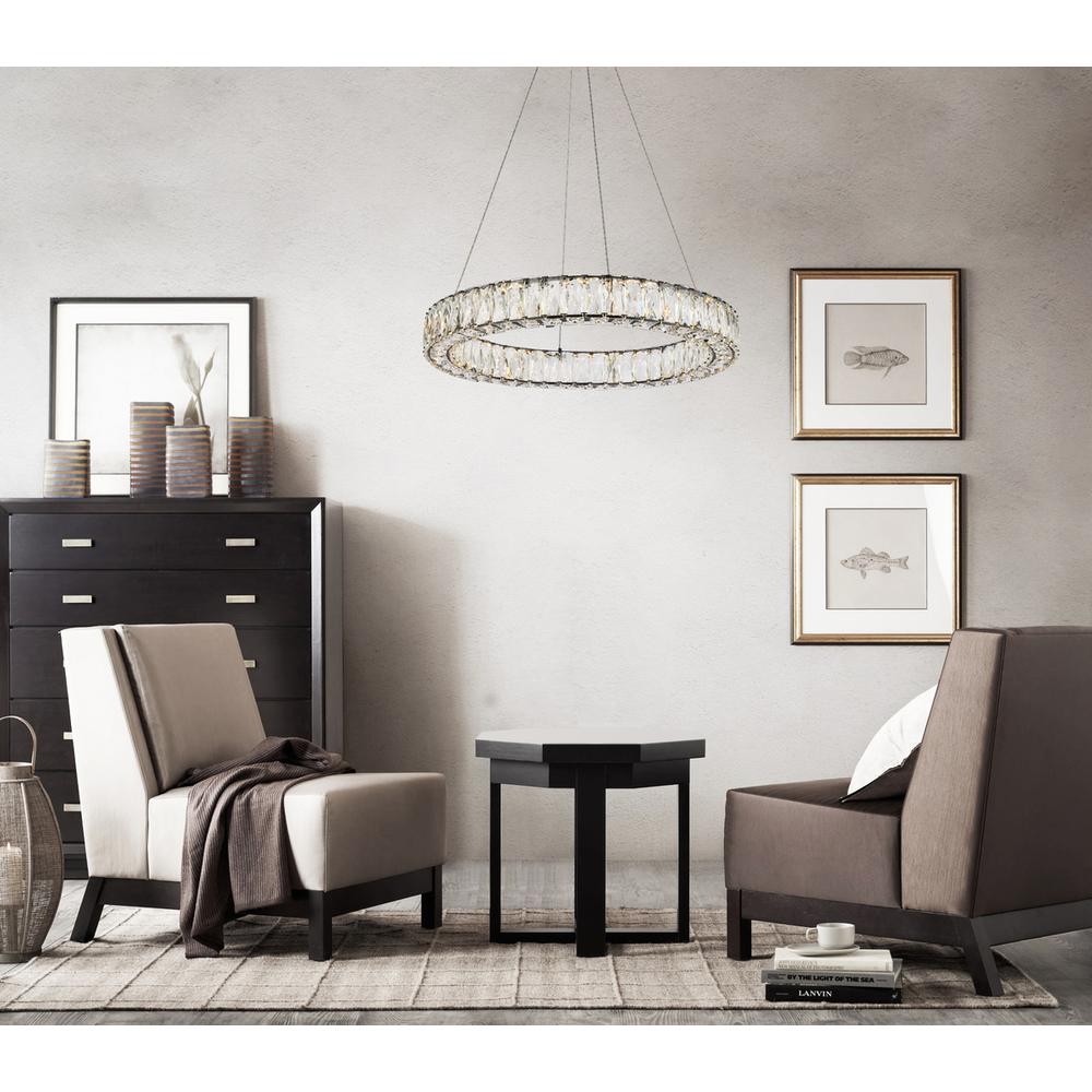 Monroe 23 inch LED round Single pendant in black. Picture 8