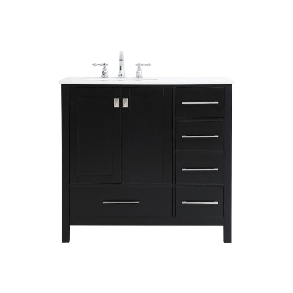36 inch Single Bathroom Vanity in Black. Picture 1
