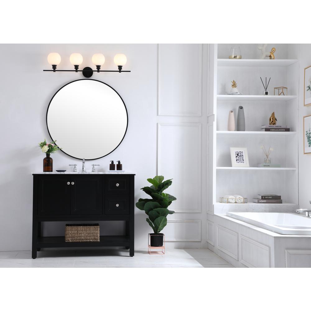 Collier 4 light Black and Frosted white glass Wall sconce. Picture 14