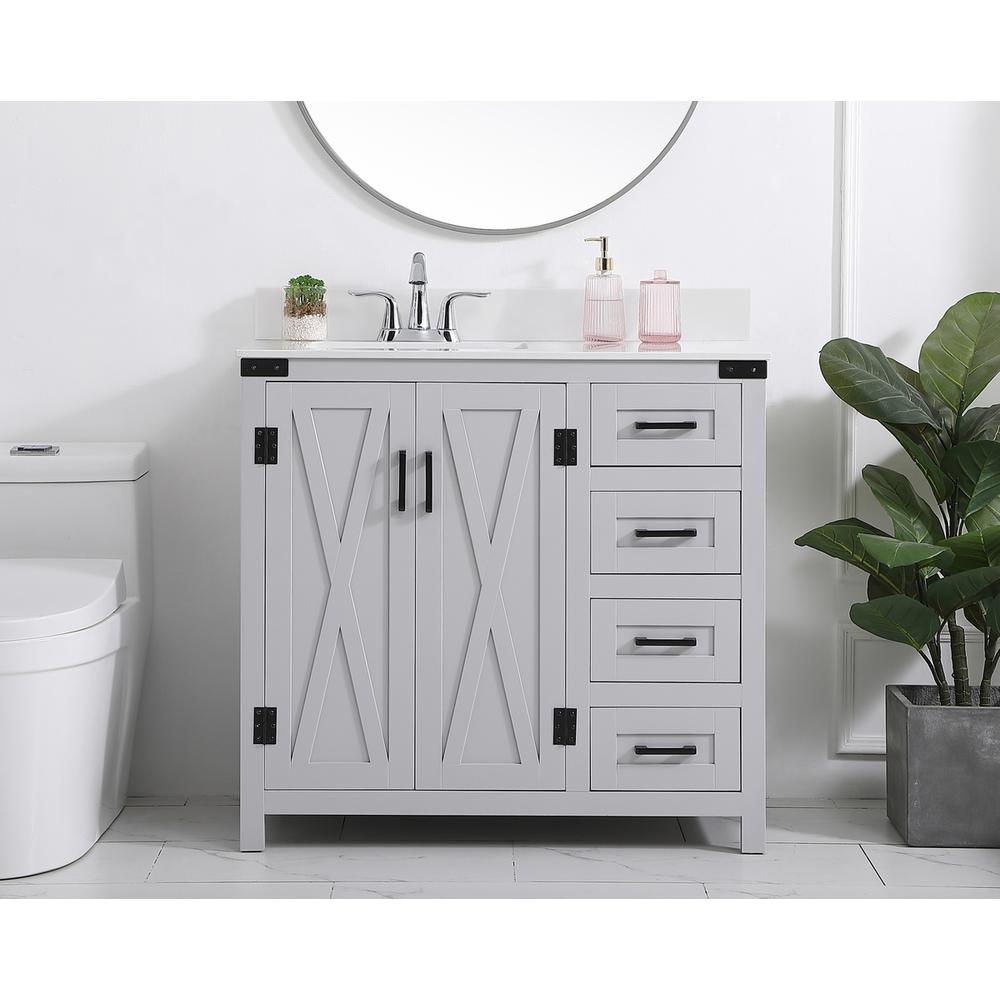 36 inch bathroom Vanity in Grey with Backsplash. Picture 14