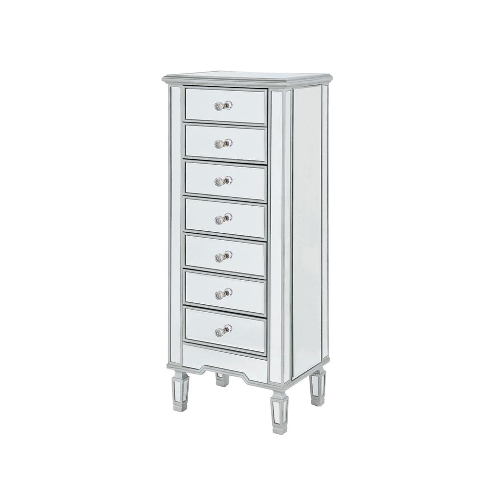 Lingerie Chest 7 drawers 20in. W x 15in. D x 48in. H in antique silver paint. Picture 4