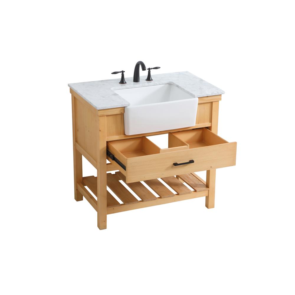 36 inch Single bathroom vanity in natural wood. Picture 9