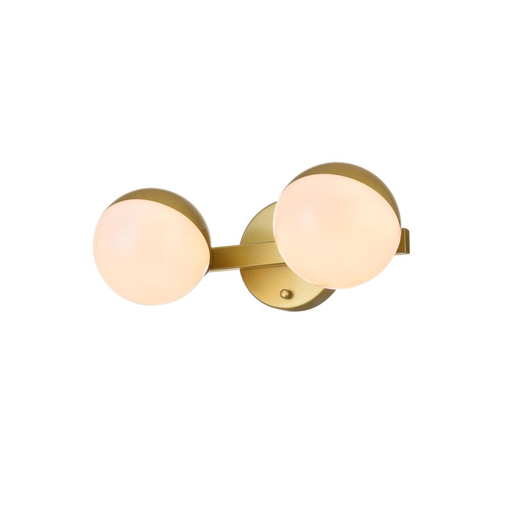 Majesty 2 light Brass and frosted white Bath Sconce. Picture 2